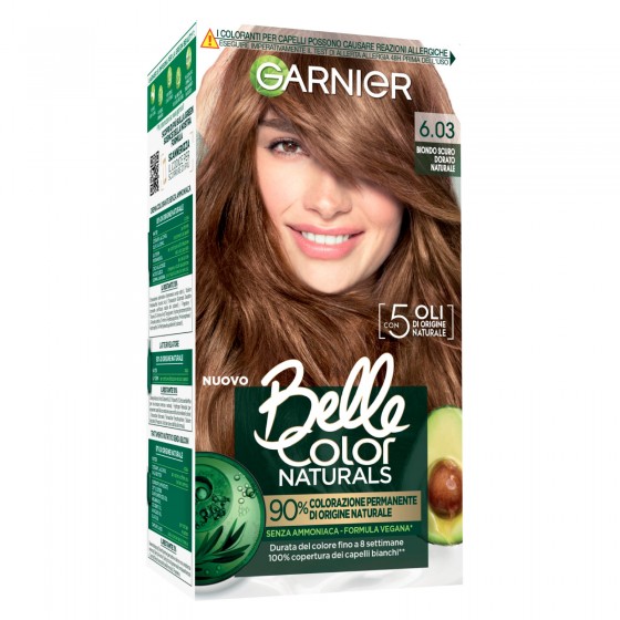 Garnier Belle Color Naturals Tinta Permanente per Capelli 6.03 Biondo Garnier Belle Color Naturals Tinta Permanente per Capelli 6.03 Biondo