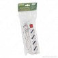 Immagine 1 - Ecova Multipresa Universale 4 Posti Spina Schuko con Interruttore Luminoso 1,5m Bianca - mod. 30104