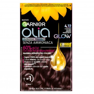 Garnier Olia Glow Tinta Permanente per Capelli 4.12 Castano Scuro