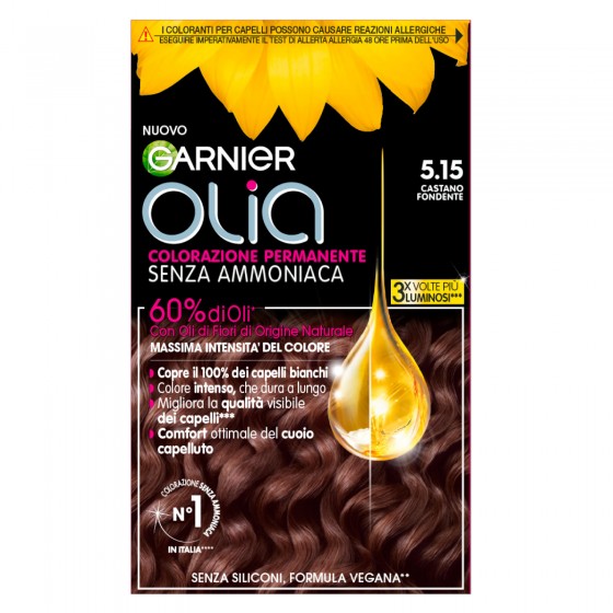 Garnier Olia Tinta Permanente per Capelli 5.15 Castano Fondente Senza Garnier Olia Tinta Permanente per Capelli 5.15 Castano Fondente Senza