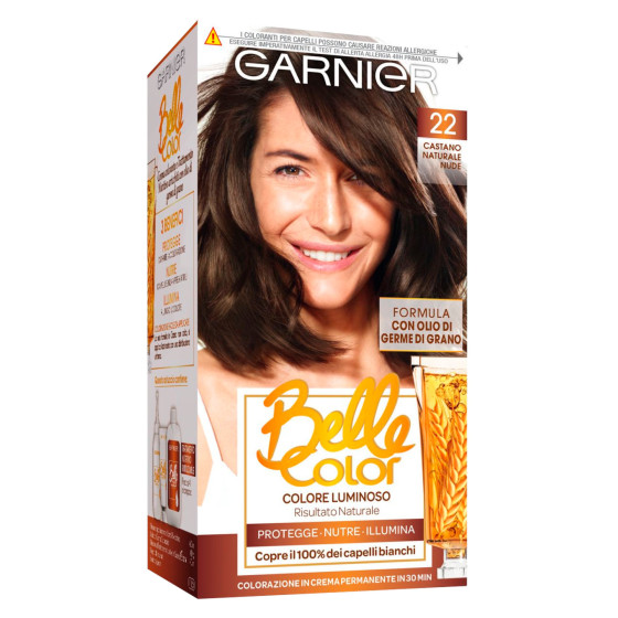 Garnier Belle Color Tinta Permanente per Capelli Colore 22 Castano Naturale Nude Garnier Belle Color Tinta Permanente per Capelli Colore 22 Castano Naturale Nude