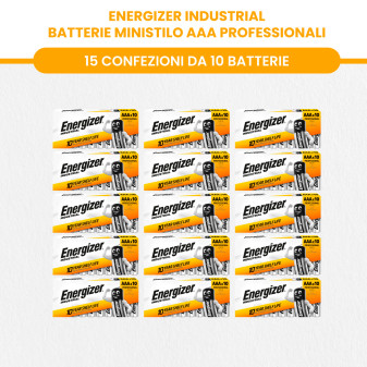Energizer Industrial Pile Alcaline Professionali da 1.5V LR6 Stilo AA Mignon + LR03 MiniStilo AAA