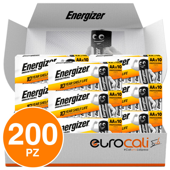 Energizer Industrial Pile Alcaline Professionali da 1.5V LR6 Stilo AA Mignon a Lunga Durata - 20 Energizer Industrial Pile Alcaline Professionali da 1.5V LR6 Stilo AA Mignon a Lunga Durata - 20