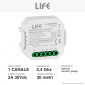 Immagine 3 - Life Modulo 1CH N.O. Wireless Apertura Cancello o Garage Wi-Fi 2.4 GHz Smart - mod. 39.9WI50220