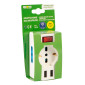 Immagine 1 - Ecova Multipresa Adattatore 1 Presa Schuko 10/16A 2P+T 2 Prese 10/16A 2P+T 2 Porte USB A con Spina