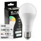 Immagine 1 - V-Tac Smart VT-5142 Lampadina LED Wi-Fi E27 14W Bulb A65 Goccia