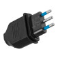 Immagine 1 - Ecova Spina 16A 2P+T IP44 in Gomma Antispruzzo con Uscita Cavo Dritta Colore Nero - mod. 33200