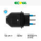 Immagine 2 - Ecova Spina 16A 2P+T IP44 in Gomma Antispruzzo con Uscita Cavo Dritta Colore Nero - mod. 33200