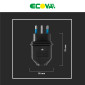 Immagine 3 - Ecova Spina 16A 2P+T IP44 in Gomma Antispruzzo con Uscita Cavo Dritta Colore Nero - mod. 33200