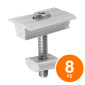Immagine 1 - V-Tac Morsetto Centrale in Alluminio per Installazione Pannelli Solari Fotovoltaici 35mm da 400W a 550W - 8 Pezzi - SKU 11389