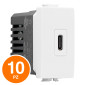 Immagine 1 - MAPAM Presa USB C T3-Joy 536B Bianco - Confezione 10pz - mod. 536B - Compatibile con BTicino MATIX