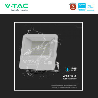 VT-44101 Faro LED 100W SMD Chip Samsung IP65 Nero V-Tac Pro