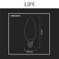 Immagine 8 - Life Lampadina LED E14 4,5W Candle C35 Candela Filament Vetro Milky - mod. 39.920022CM27 / 39.920022CM30 / 39.920022NM40