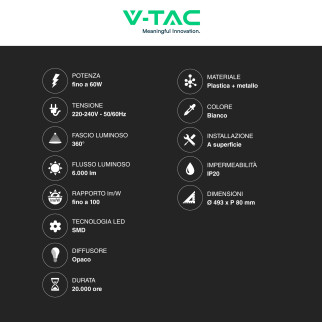 VT-8556 Plafoniera LED Tonda 60W SMD CCT 3in1 V-Tac Gallery