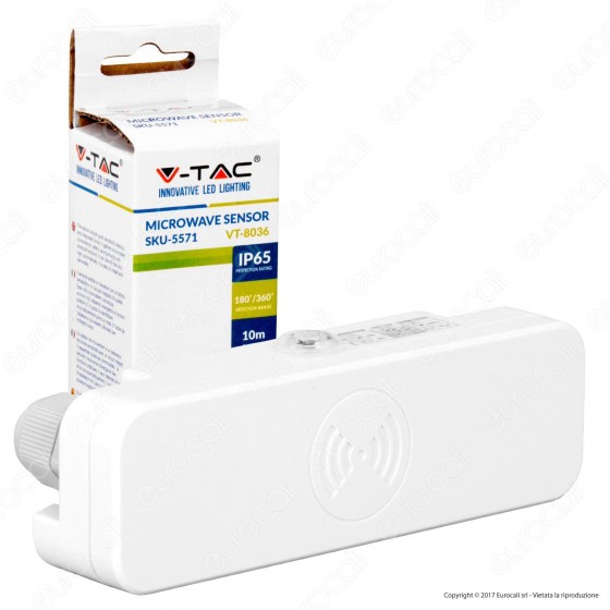 V-Tac VT-8036 Sensore di Movimento a Microonde IP65 per Lampadine - V-Tac VT-8036 Sensore di Movimento a Microonde IP65 per Lampadine -