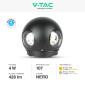 Immagine 4 - V-Tac VT-834 Lampada LED da Muro 4W Wall Light IP65 Applique con 4 LED Forma Rotonda Colore Nero - SKU 218553 / 218554