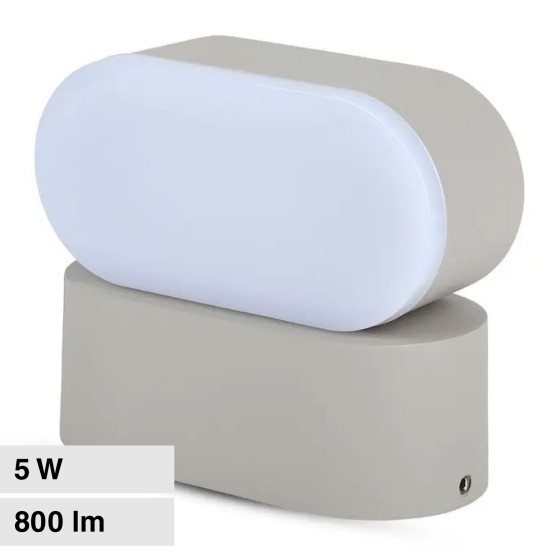 VT-816 Lampada LED da Muro 5W SMD IP65 Colore Grigio V-Tac VT-816 Lampada LED da Muro 5W SMD IP65 Colore Grigio V-Tac