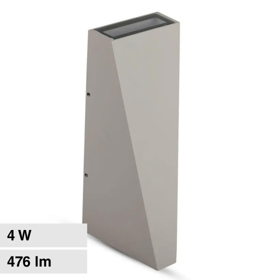 VT-826 Lampada LED da Muro 4W SMD IP65 Colore Grigio V-Tac VT-826 Lampada LED da Muro 4W SMD IP65 Colore Grigio V-Tac