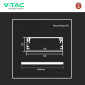 Immagine 4 - V-Tac VT-8206 Profilo Piatto Largo in Alluminio per Strisce LED a Superficie con Copertura Opaca Lunghezza 2 metri - SKU 23178