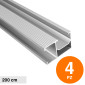 Immagine 1 - V-Tac Binario in Alluminio 200cm per Pannelli Solari Fotovoltaici - Confezione da 4 Supporti - SKU 11538