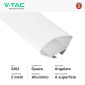 Immagine 2 - V-Tac VT-8105 Profilo Angolare Largo in Alluminio per Strisce LED a Superficie con Copertura Opaca Lunghezza 2 metri - SKU 3363