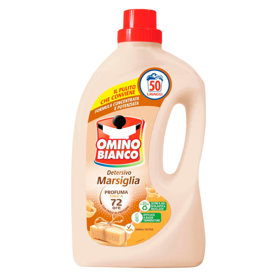 Detersivo Liquido 50 Lavaggi Marsiglia Omino Bianco Detersivo Liquido 50 Lavaggi Marsiglia Omino Bianco