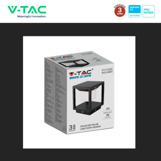 VT-11022 Lampada LED Giardino 2W IP65 Sensore V-Tac
