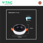 Immagine 5 - V-Tac VT-980 Portafaretto Rotondo Fisso da Incasso per Lampadine GU10 e GU5.3 (MR16) Bianco e Nero - SKU 6694