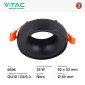 Immagine 2 - V-Tac VT-980 Portafaretto Rotondo Fisso da Incasso per Lampadine GU10 e GU5.3 (MR16) Nero - SKU 6696