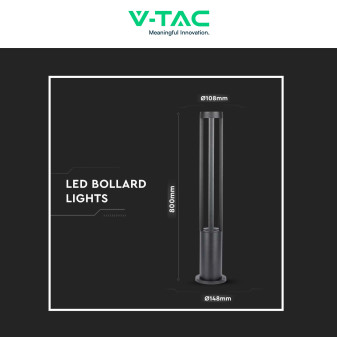 VT-820 Lampada LED Giardino 10W COB CREE Grigia IP65 V-Tac