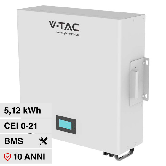 VT-48100E-W Batteria LiFePO4 5.12KWh Impianti Solari V-Tac VT-48100E-W Batteria LiFePO4 5.12KWh Impianti Solari V-Tac