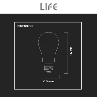 Life Lampadina LED E27 9W 12/24V Goccia A60 SMD