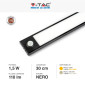 Immagine 4 - V-Tac VT-8141 Lampada LED da Armadio 1,5W SMD Ricaricabile Micro USB Sensore PIR di Movimento Colore Nero - SKU 2960 / 2959