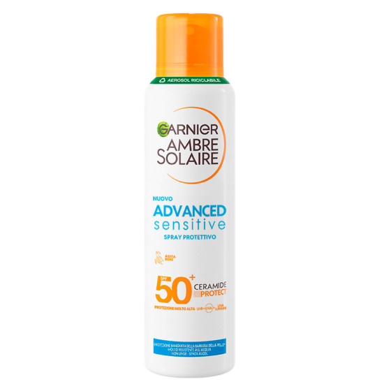 Garnier Ambre Solaire Advanced Sensitive SPF 50+ Spray Protettivo Garnier Ambre Solaire Advanced Sensitive SPF 50+ Spray Protettivo