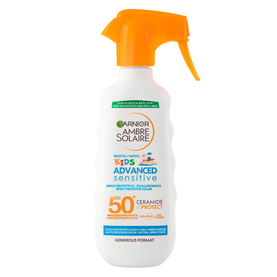 Garnier Ambre Solaire Kids Advanced Sensitive SPF 50+ Spray Protettivo Garnier Ambre Solaire Kids Advanced Sensitive SPF 50+ Spray Protettivo