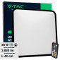 Immagine 1 - V-Tac VT-8630 Plafoniera LED Quadrata 36W SMD IP44 con Sensore di Movimento e Crepuscolare Colore Nero - SKU 76741