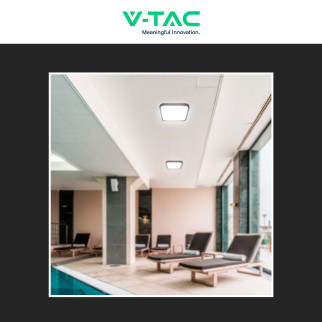 V-Tac VT-8630 Plafoniera LED Quadrata 36W IP44 Sensore di Movimento e Crepuscolare