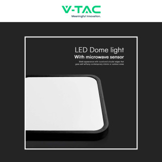 V-Tac VT-8630 Plafoniera LED Quadrata 36W IP44 Sensore di Movimento e Crepuscolare