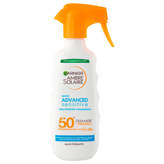 Garnier Ambre Solaire Advanced Sensitive SPF 50+ Spray Protettivo Garnier Ambre Solaire Advanced Sensitive SPF 50+ Spray Protettivo