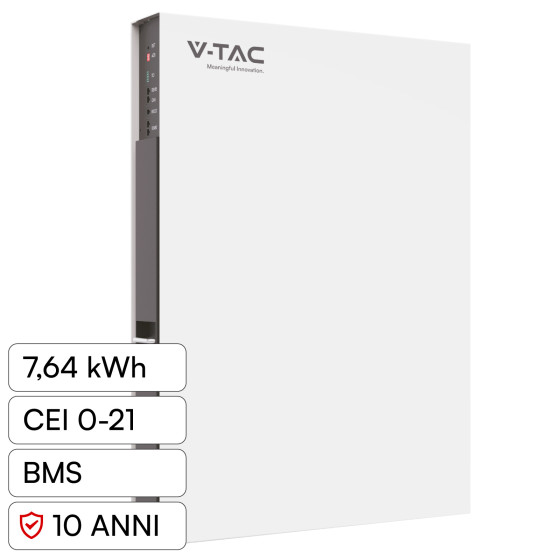VT-48160 Batteria LiFePO4 7,64KWh per Impianti Solari CEI 0-21 V-Tac VT-48160 Batteria LiFePO4 7,64KWh per Impianti Solari CEI 0-21 V-Tac