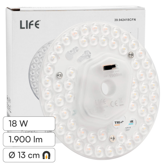 Life Modulo LED CCT Circolare con Magneti 18W per Plafoniere Life Modulo LED CCT Circolare con Magneti 18W per Plafoniere