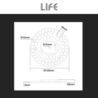 Life Modulo LED CCT Circolare con Magneti 18W per Plafoniere