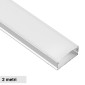 Immagine 1 - V-Tac VT-8157 Profilo Piatto in Alluminio per Strisce LED a Superficie con Copertura Opaca Lunghezza 2 metri - SKU 10321