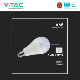Lampadina LED E27 17W Goccia A65 SMD Chip Samsung V-Tac Pro