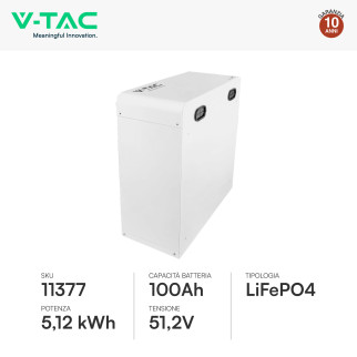 Set 9 Pannelli Fotovoltaici + Inverter 3,6kW + Batteria 9,60kWh V-Tac
