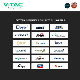 Set 9 Pannelli Fotovoltaici + Inverter 3,6kW + Batteria 9,60kWh V-Tac