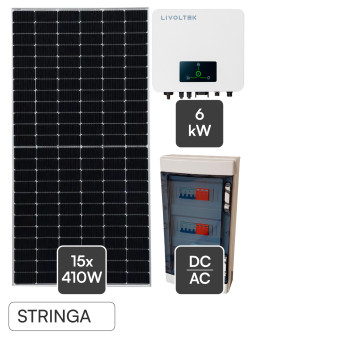 Kit 15 Pannelli Solari 410W + Inverter Monofase 6kW + Quadro DC/AC