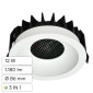 Immagine 1 - V-Tac Faretto LED COB 12W Da Incasso Rotondo con Paralume a Nido d'Ape CCT Changing Color 3in1 Colore Bianco - SKU 23672