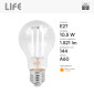 Immagine 2 - Life Lampadina LED E27 10,5W Goccia A60 Filament Bianco in Vetro Trasparente - mod. 39.922554C27