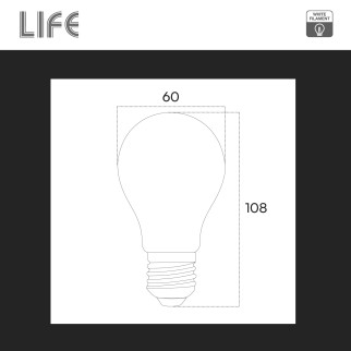 Life Lampadina LED E27 10,5W Goccia A60 Filament Bianco